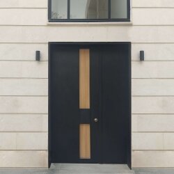 דלתות כניסה FOX שחור-עץ